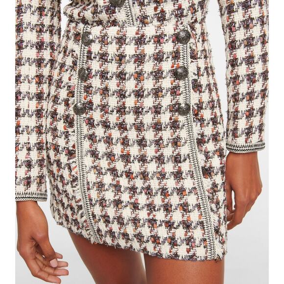 Veronica Beard Starck Tweed Mini Skirt Black Brown Sz 6 - Picture 4 of 13